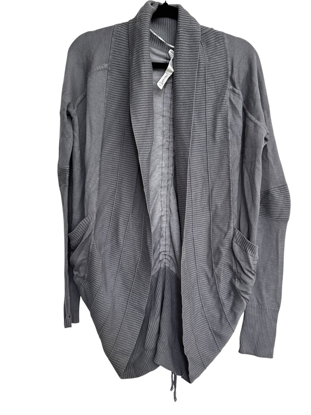 Lululemon Women’s Transformation Wrap Gray Size 8 Sweater Bamboo Cashmere
